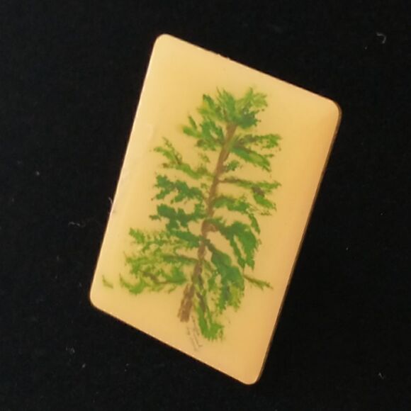 Artist Handpainted Pine Tree Pin Tie Tack Lapel Pin Brooch Fir Enameled 2005. C - Picture 6 of 12